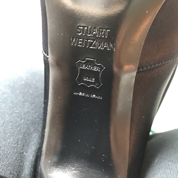 STUART WEITZMAN Boots - Dark Navy Blue Satin - Picture 3 of 4